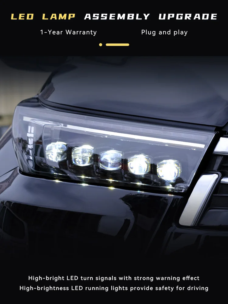 Headlight For Toyota Highlander 2018-2021 Car LED Head Light Upgrade Dynamic Projector 5 Lens Turn Signal Front Lamp Accessories