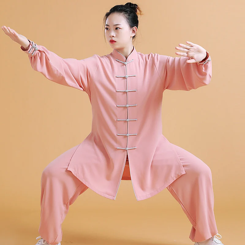 Women's Premium Pearl Cotton Tai Chi Uniform for Summer - Lightweight Martial Arts Performance & Baduanjin Practice Outfit (Unis