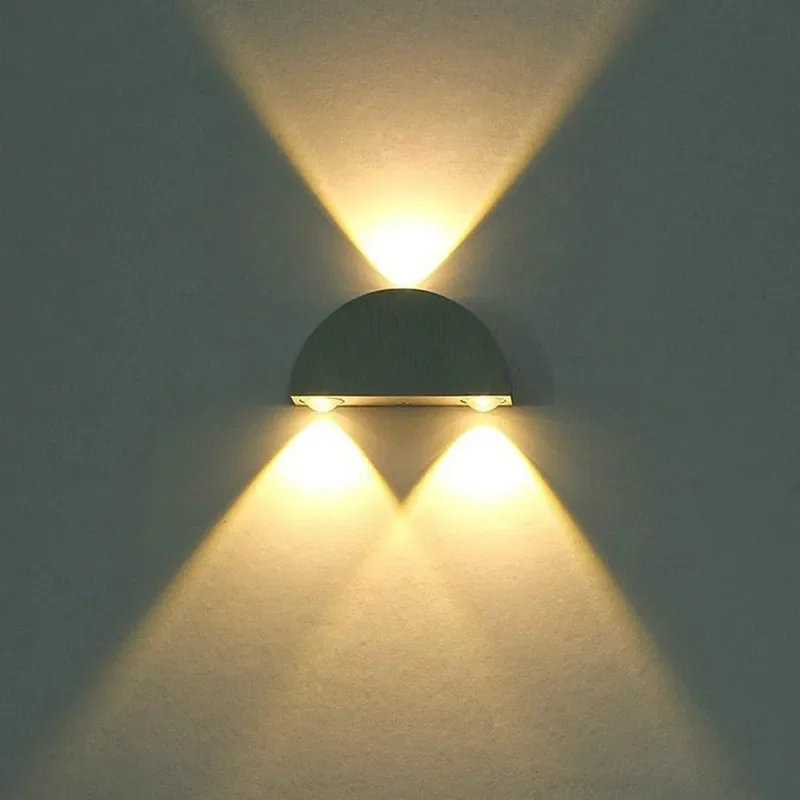 for LED Semi Round Wall Light Creative Double Head Aluminum Corridor Aisle Background Decorative Hotel KTV Effect Lighting