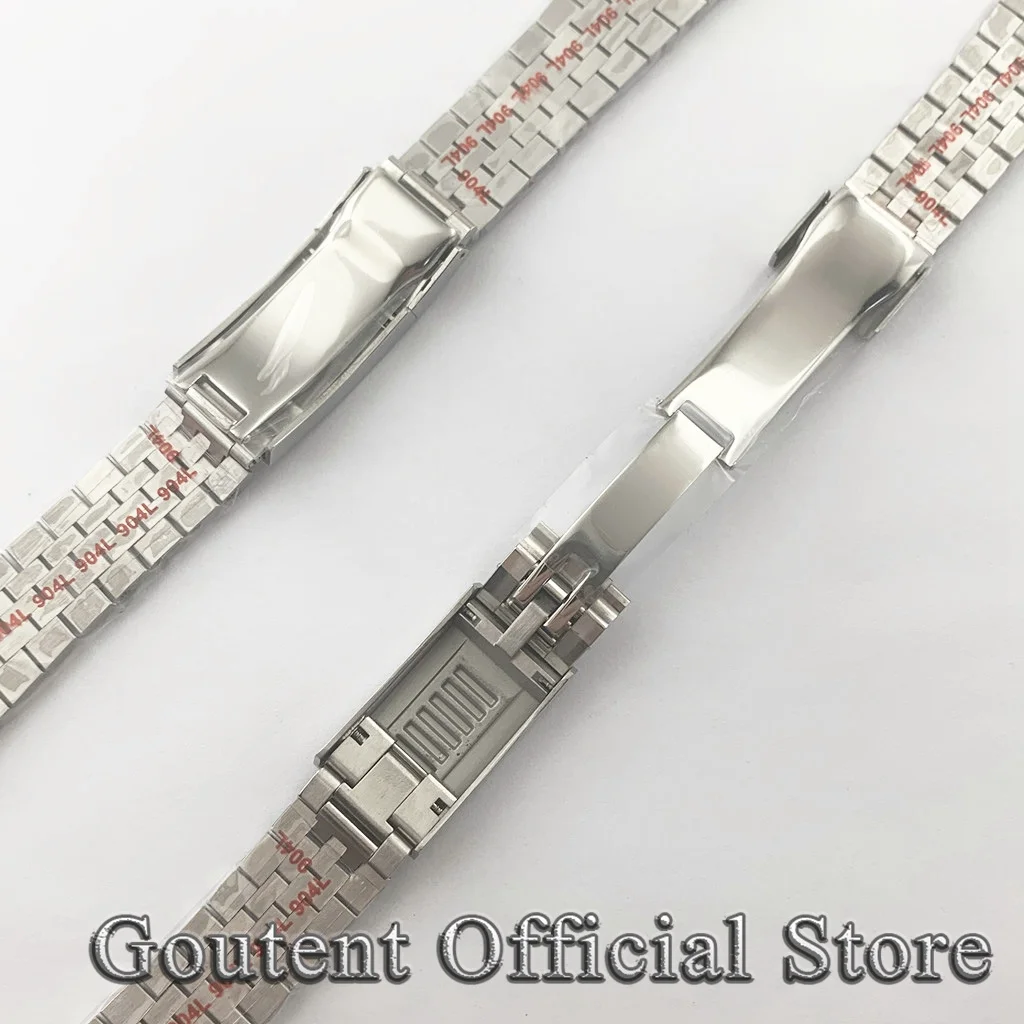 Goutent 20mm Silver/Black/Rose Gold/Golden Stainless Steel Bracelet Glide Lock Clasp Watch Strap Fit Mens Watch