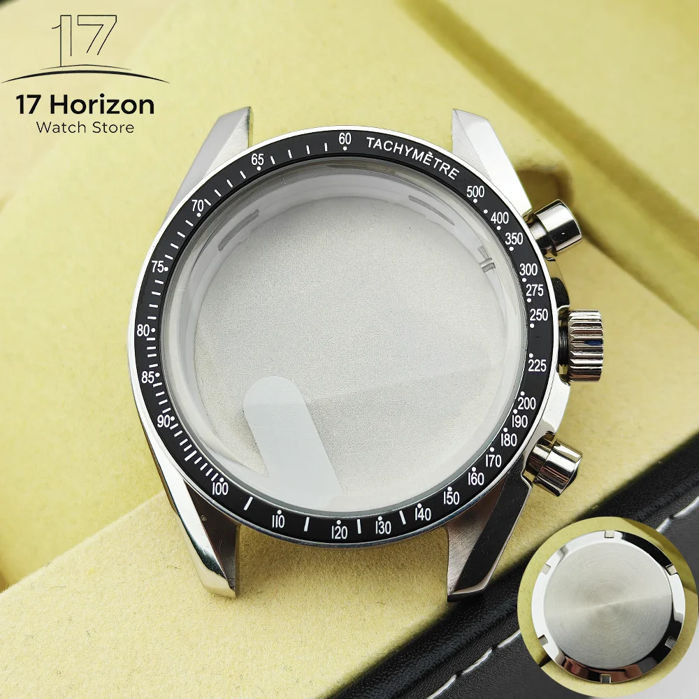 VK63 Cases 39.7MM Fit For Speed Master VK63 Case Moon Watch Case Metal Case Moon Pattern Back VK63 Chronograph Case VK64 Case