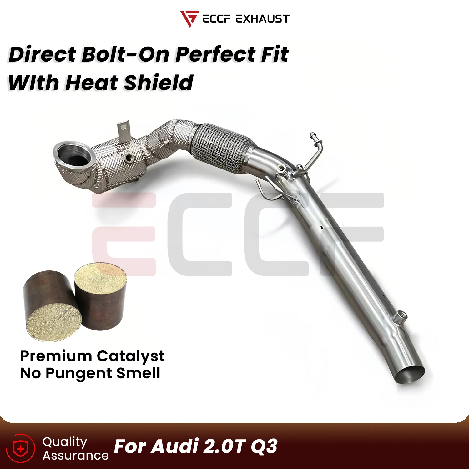 Sporty Downpipe with Heat Insulation For Audi 2.0T Q3 Aggressive Exhaust Sound Plug and Play Upgrade Performance