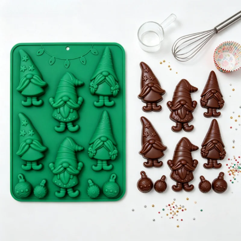 1pc Christmas elf silicone cake mold non-stick easy release heat resistant for holiday baking
