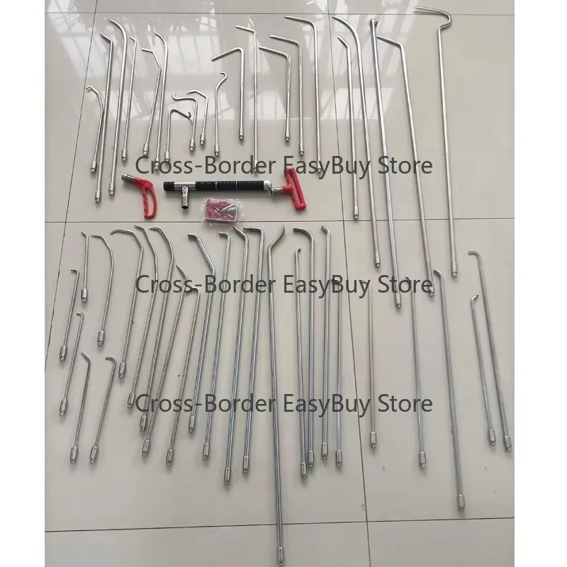 Car Dent Repair 45-Piece Quick-Release Hook Set, Dent Bodywork Kit with Replaceable Handles and Top Bar Tools
