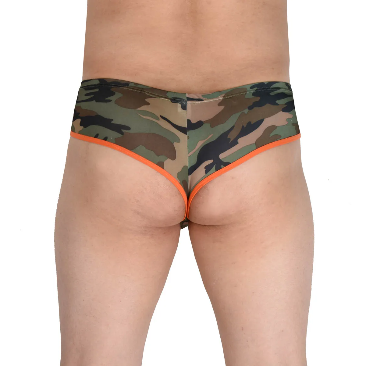 Men Camouflage Cheeky Booty Underwear Hobble Skirt Briefs Mini Cut Boxers Thong