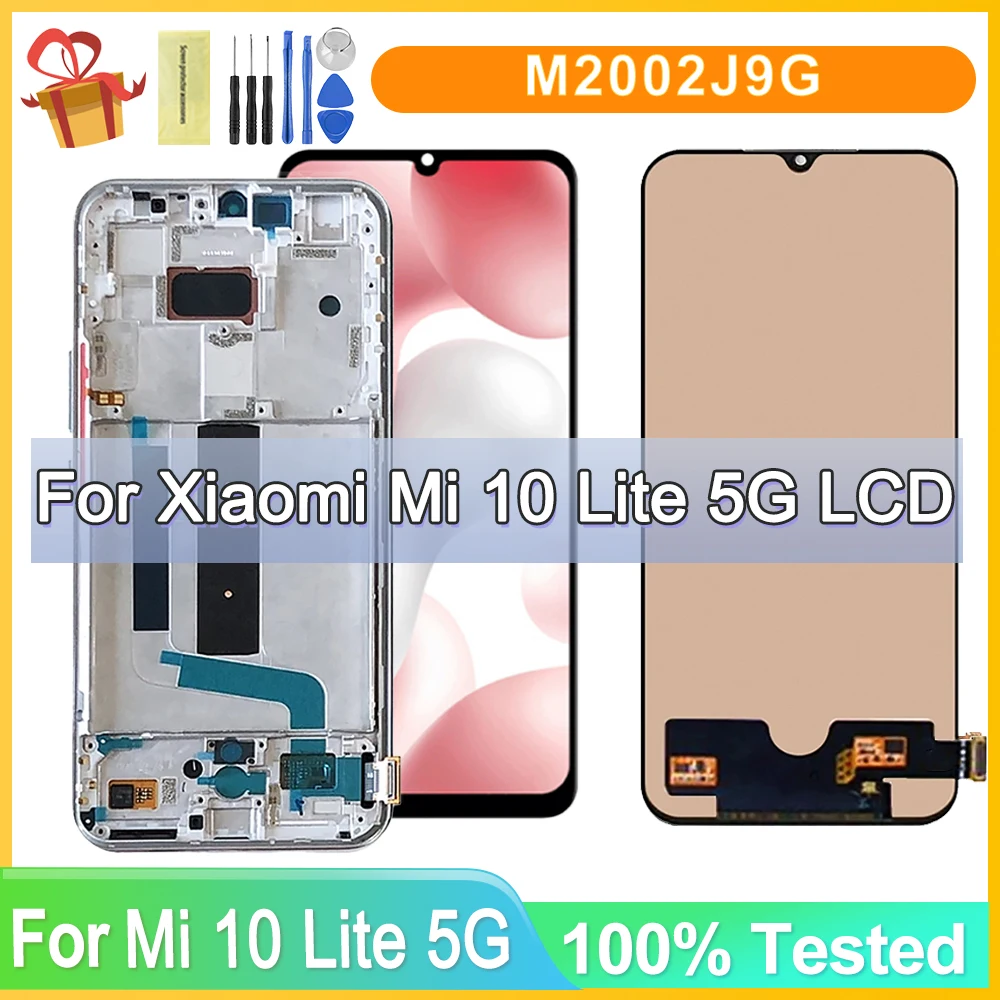 

Display Screen for Xiaomi Mi 10 Lite 5G M2002J9G M2002J9S Lcd Display Touch Screen Digitizer Assembly with Frame for Mi 10 Lite