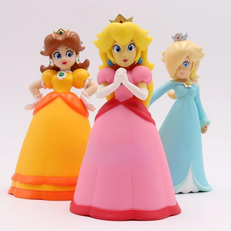 Super Mario Bros Princess Series Rosalina Peach Daisy Children\'s New Sweet and Cute Cartoon Doll Hand Figure Model Toy Ornament