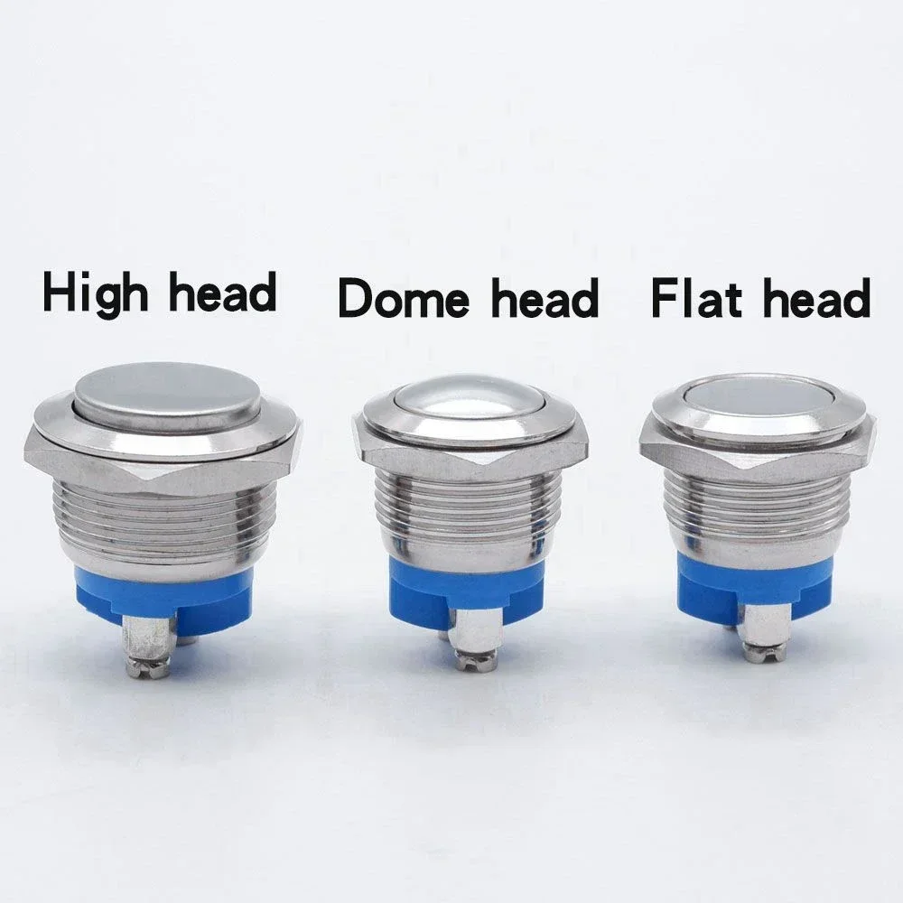 10pcs 16mm 19mm 22mm 1NO Momentary Reset Metal Push Button Switch Screw Terminal Car Engine Doorbell Switch Waterproof
