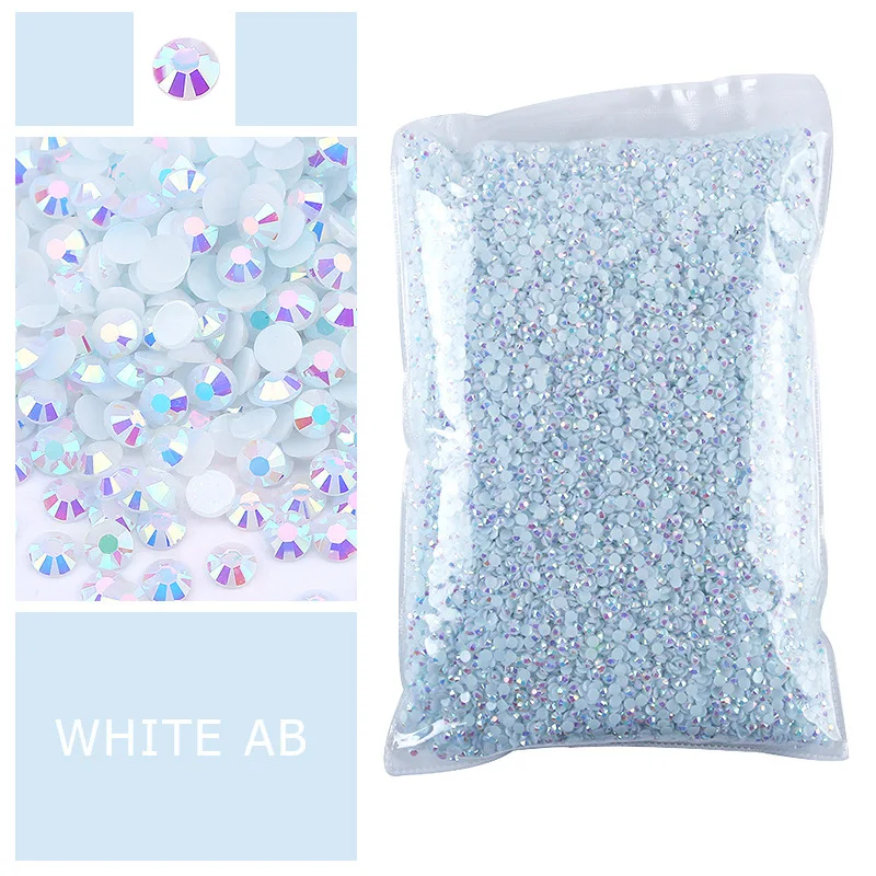 Großhandel Jelly Color AB Transparente AB 2mm, 3mm, 4mm, 5mm Facetten Flache Rückseite Harz-Strass für Nagelkunst und Kleidungsdekoration – Detail 7
