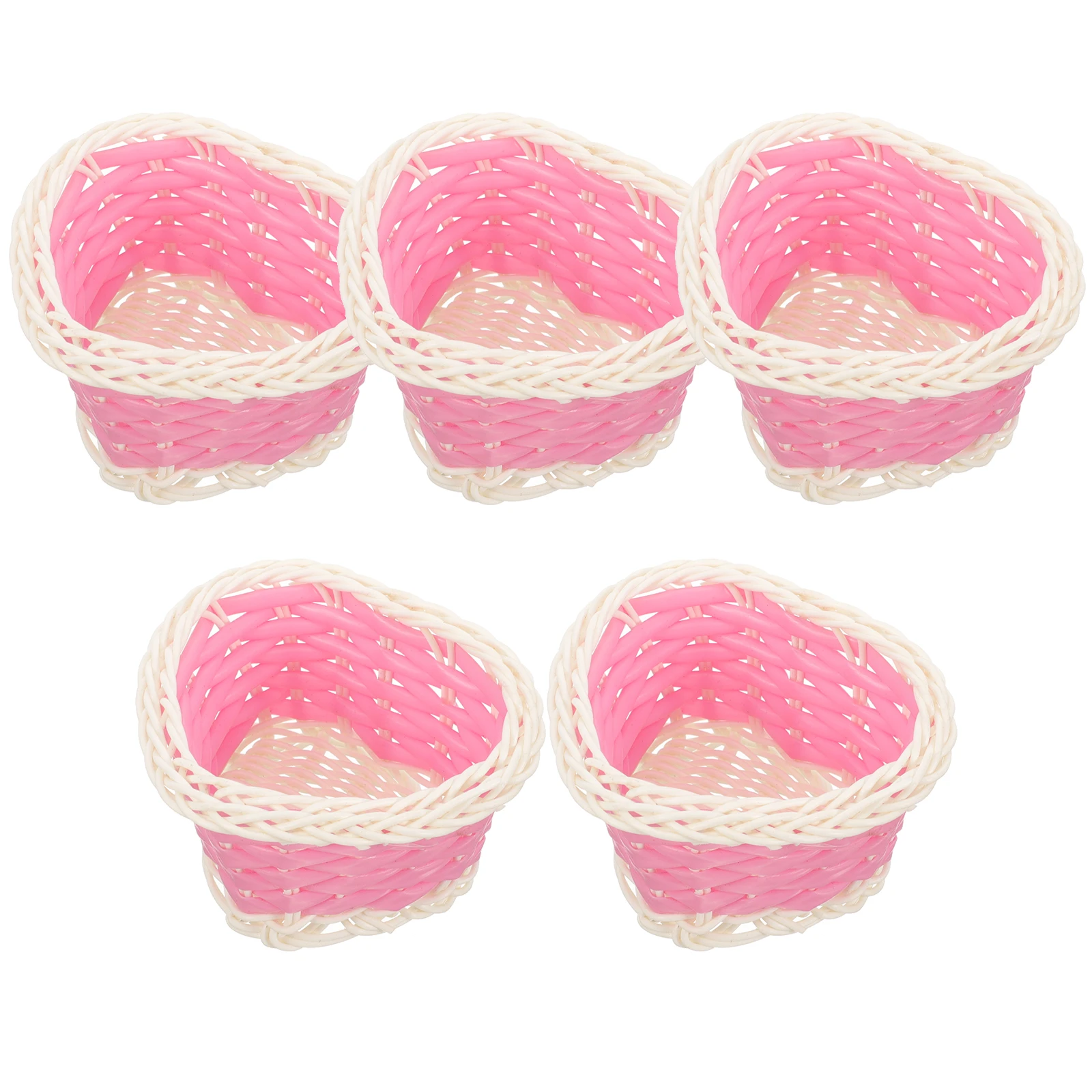 

5 Pcs Woven Flower Basket Storage Mini Weave Small Baskets Plastic for Organizing