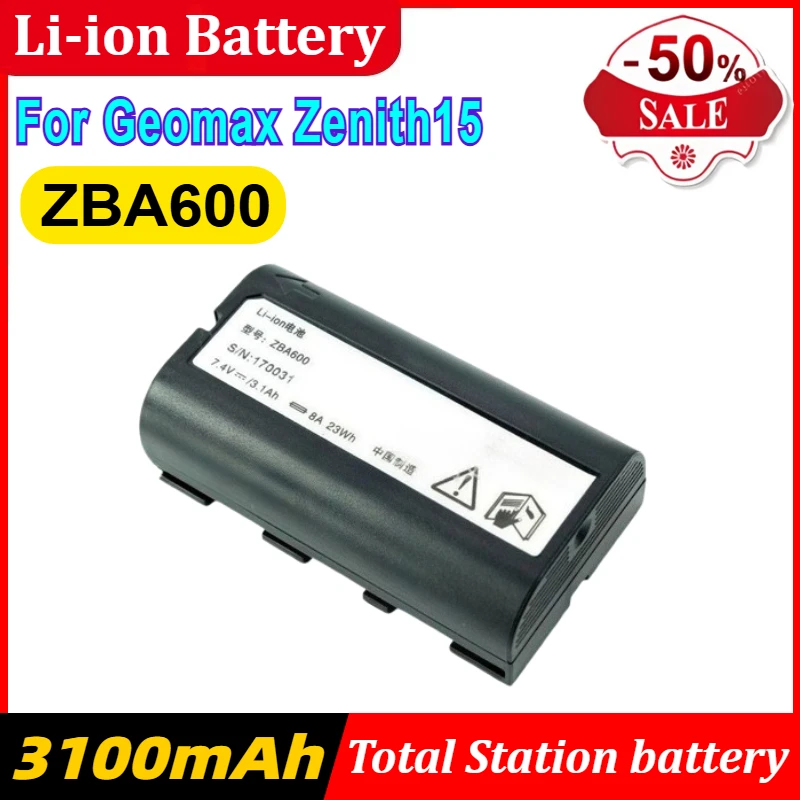 7.4V 3100m High Quality ZBA600 Battery for Geomax Zenith15 GEOMAX Total Stations Survey