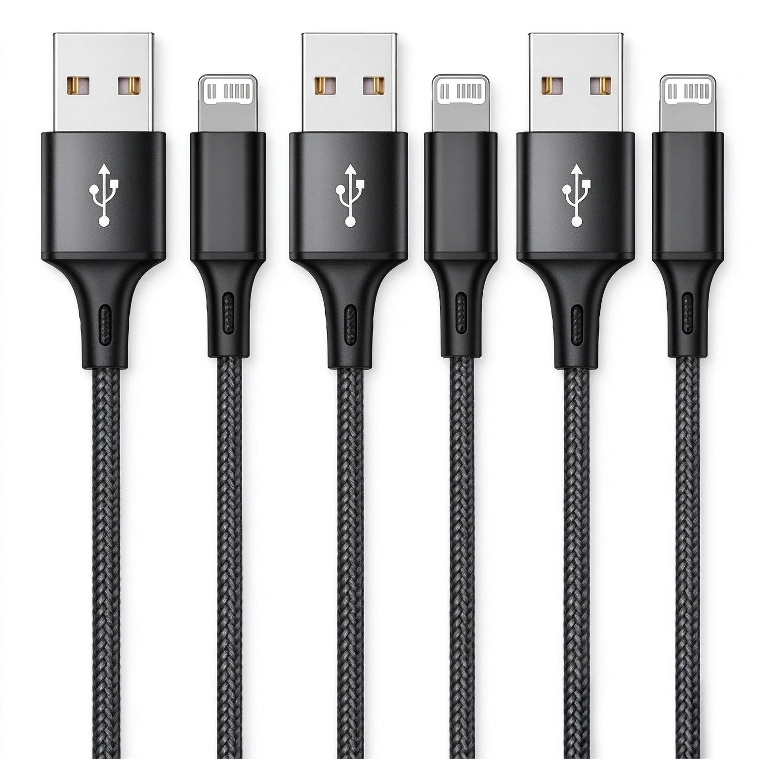 3PCS 1m Fast Charge Cable USB For iPhone 11 12 13 mini 14 Pro Max X XR XS Max 7 8 Plus Rapid Charging USB-A Data Sync Cable