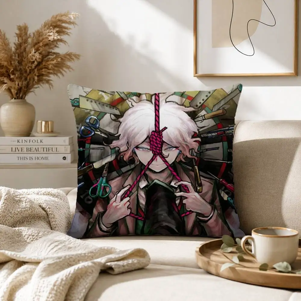 Danganronpa Game N-Nagito Komaeda Pillow Case for Sofa Living Room Home office Decor Protective Cover