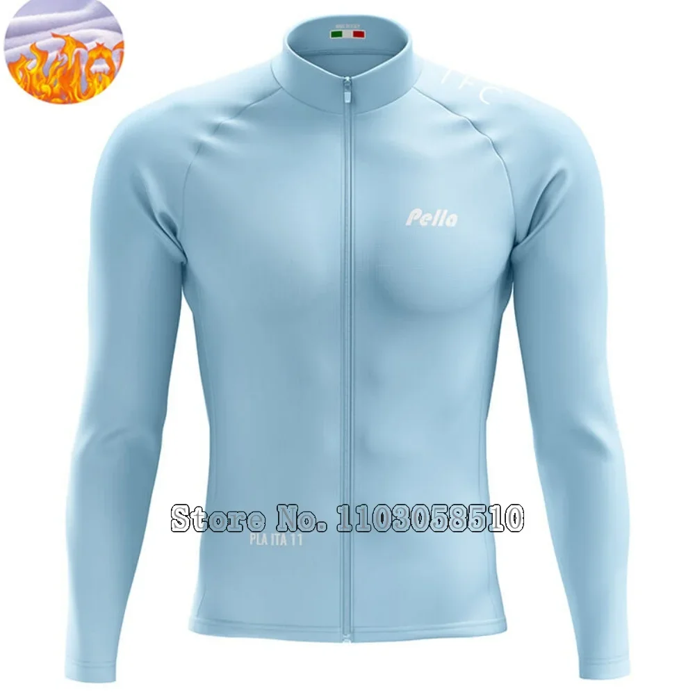 pella-winter-thermal-cycling-jersey-windproof-warm-up-road-mtb-bike-long-jersey-men's-flannel-warmth-0-15°cycling-shirts