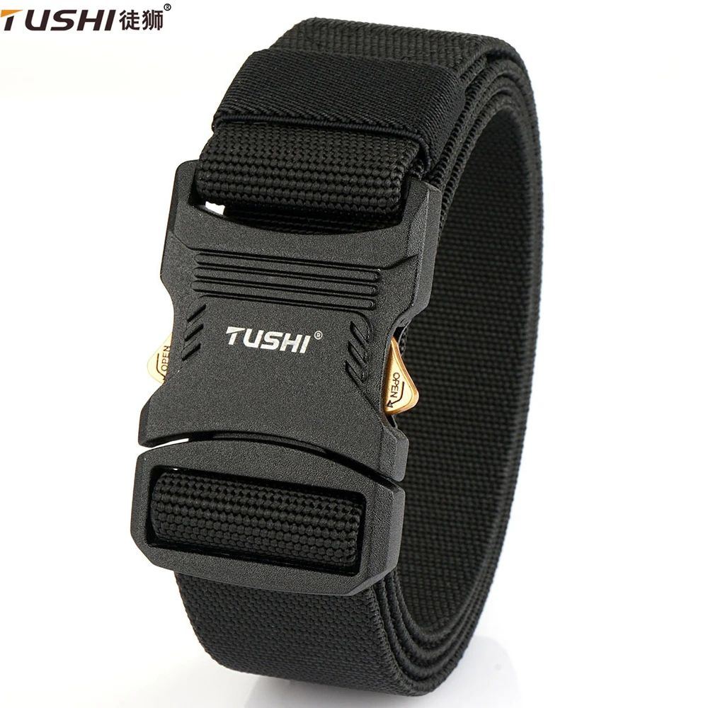 TUSHI Quick Release Tactical Belts Adjustable for Outdoor Use Durable and Thick Multifunctional Belt Casual Golf Belts for Men