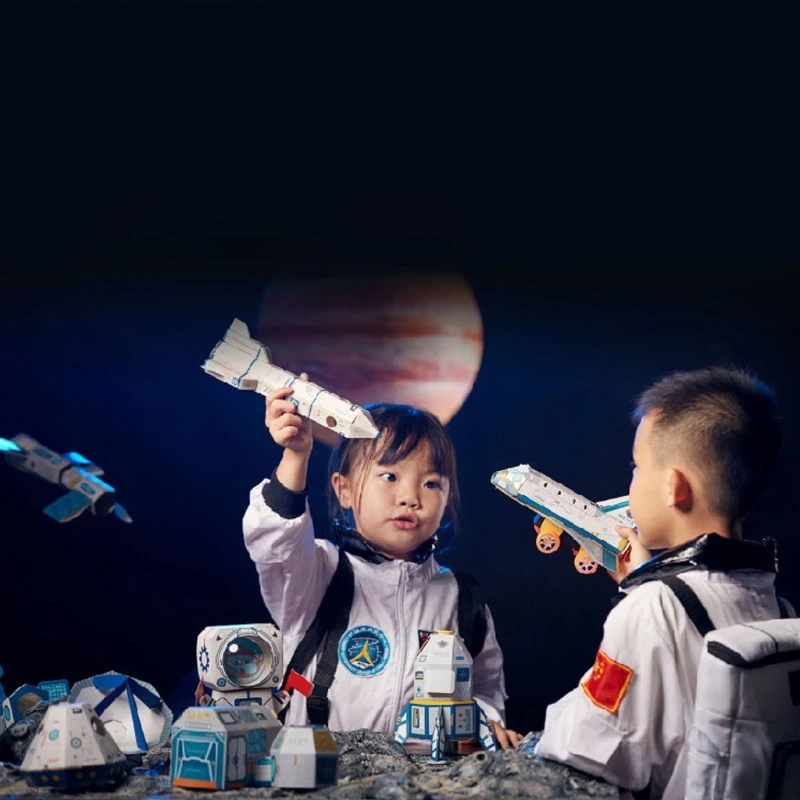 Space Toys for Kids 5+ DIY Satellite Station Paper Craft Kit with Paper Circuit P31B