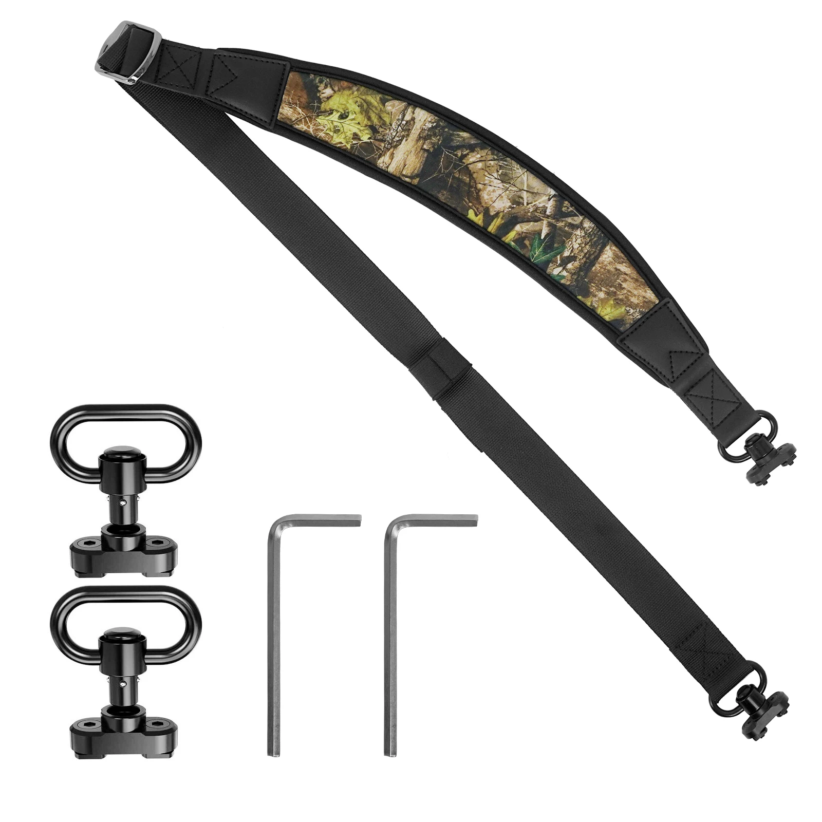 2-Punkt-Trageschlaufe mit QD-Wirbeln Robuster Schultergurt mit Polsterung und Längenverstellung für Outdoor-Aktivitäten