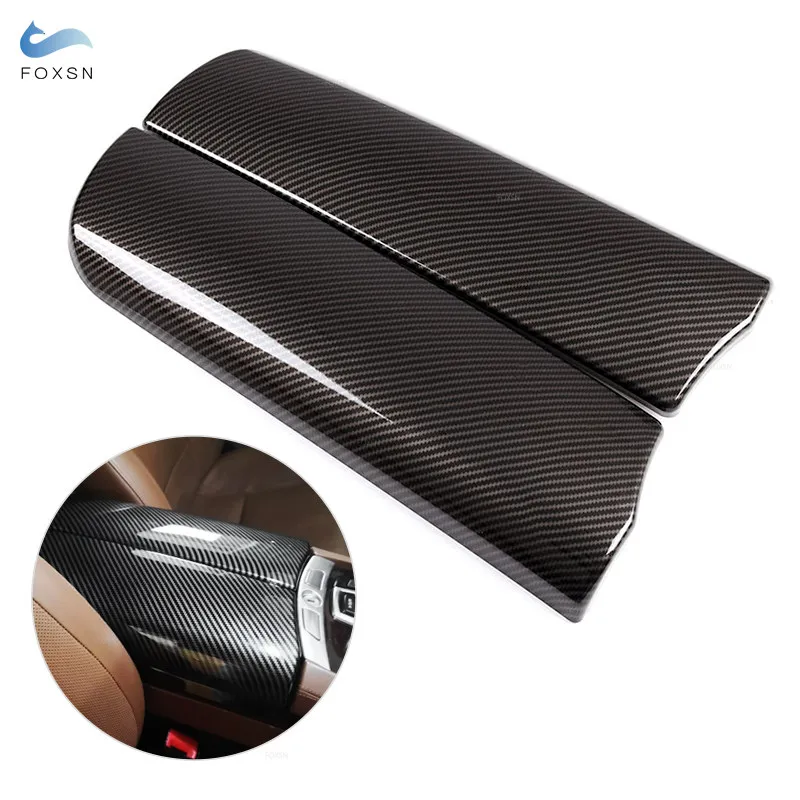 For BMW 7 Series F01 F02 2009 2010 2011 2012 2013 2014 2015 Car Center Control Armrest Box Cover Carbon Fiber Texture Trim