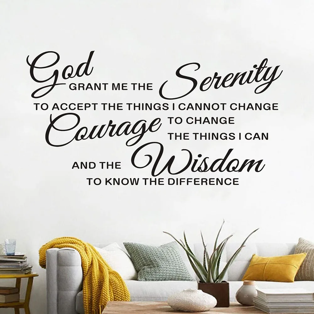 Christian Bible Verse Inspirational Wall Stickers God Grant Serenity Prayer Wall Decals Bedroom Playroom Home Decor