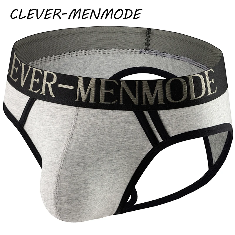 

CLEVER-MENMODE Men's Sexy Back Open Buttock Briefs Open Hip Panties Jockstrap T Back Big Penis Bag Panties Gay Sissy Bikini