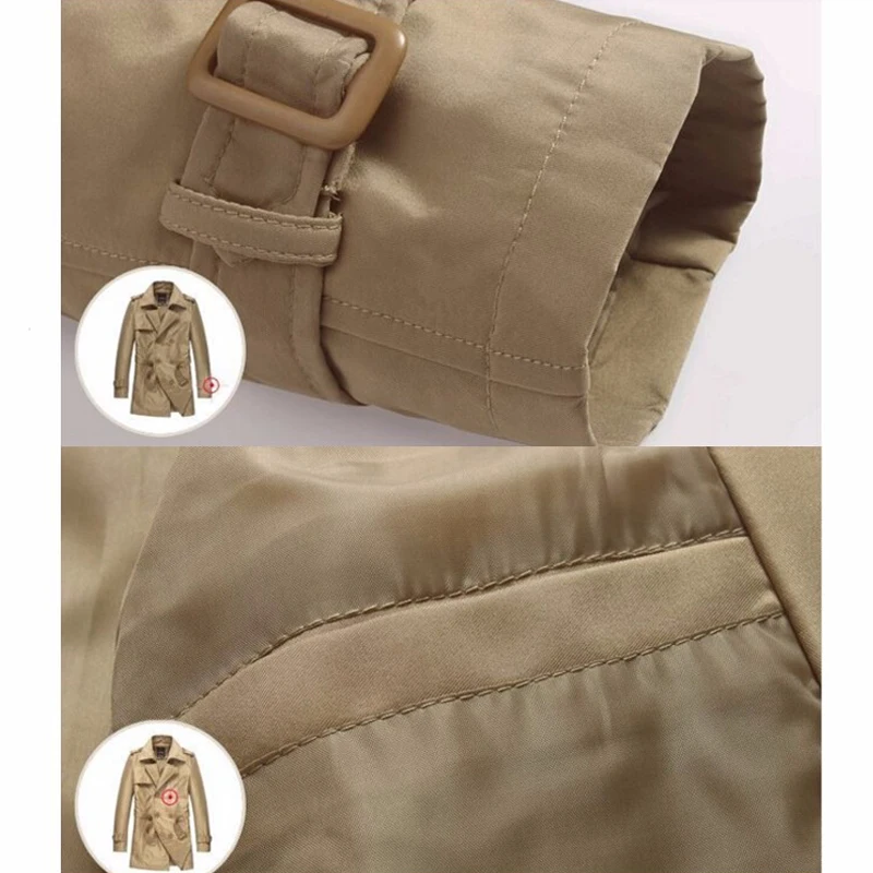 Trench Coat for Men 2025 Winter British Style Double Breasted Work Business Casual Slim Fit Windbreaker Jacket Long Overcoat Men