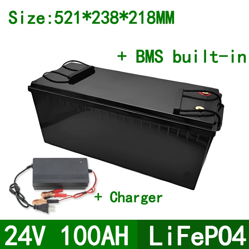 24V 100Ah Lifepo4 Lithium Battery 24 Volts Lithium Iron Phosphate Batterie For Trolling Motor Solar System Campers