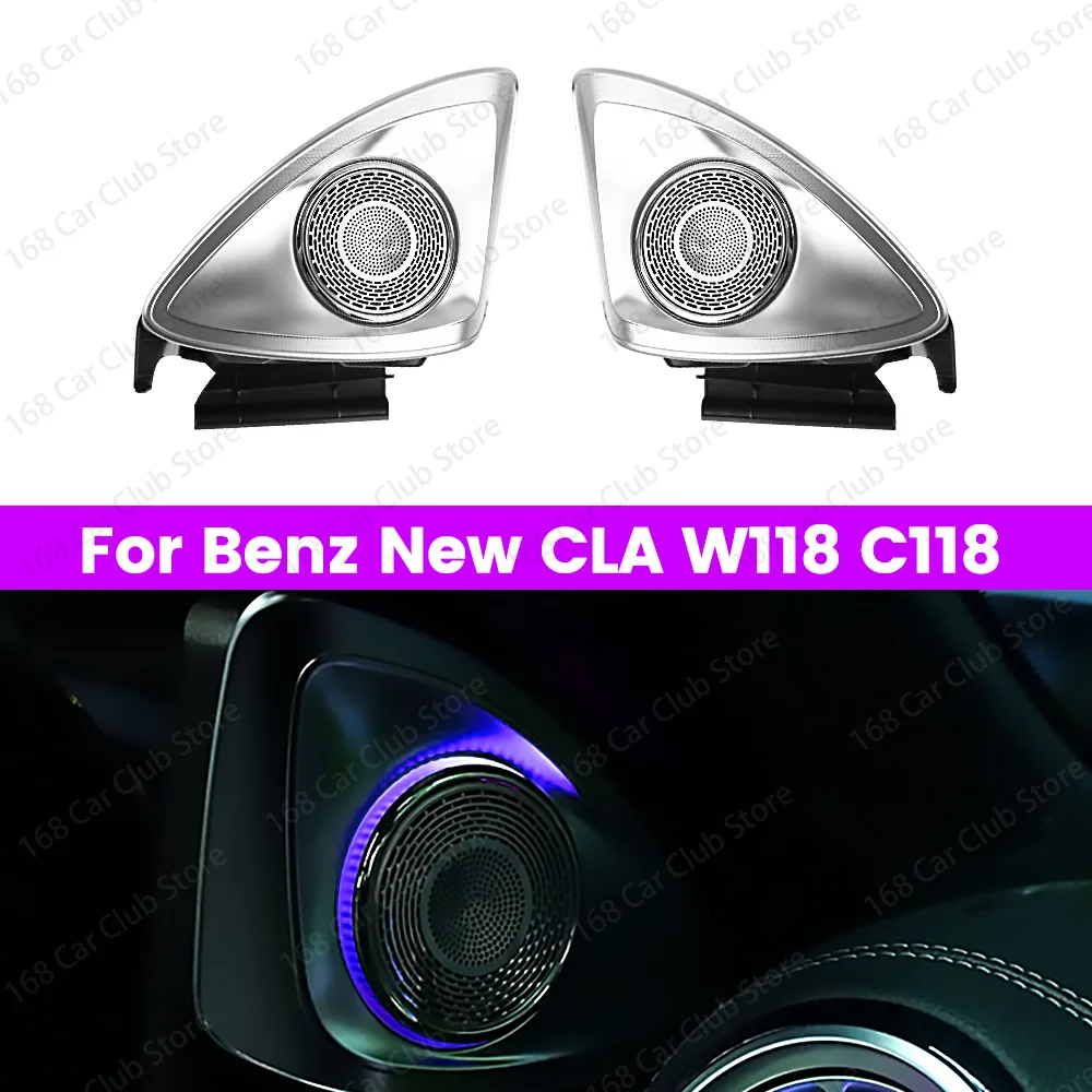 64 Color 4D Rotating LED Speaker Ambient Light For CLA W118 A-Class Car 4D Horn Interior A-Pillar Tweeter Lamp Refit