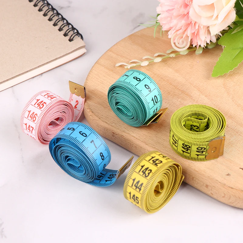 150cm/60" Body Measuring Ruler Sewing Measuring Tape Soft Random Color Sewing Tailor Tape Measure Centimeter Meter