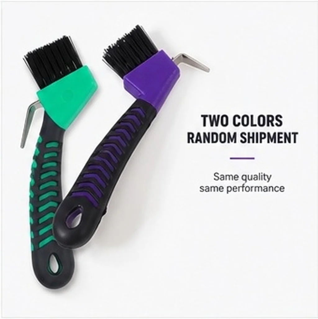 Stainless Steel Hoof Pick with Brush Non Slip Rubber Grip Horse Grooming Tool for Hoof Cleaning and Care