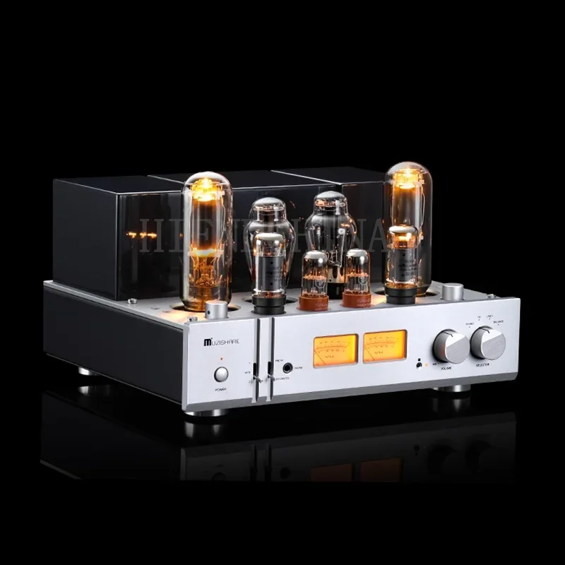 MUZISHARE X11 6L6 Push 845 Class A Vacuum Tube Power Amplifier HIFI Power Amp 4Ω/8Ω/16Ω28W+28W 115V/230V ± 5% (50Hz)