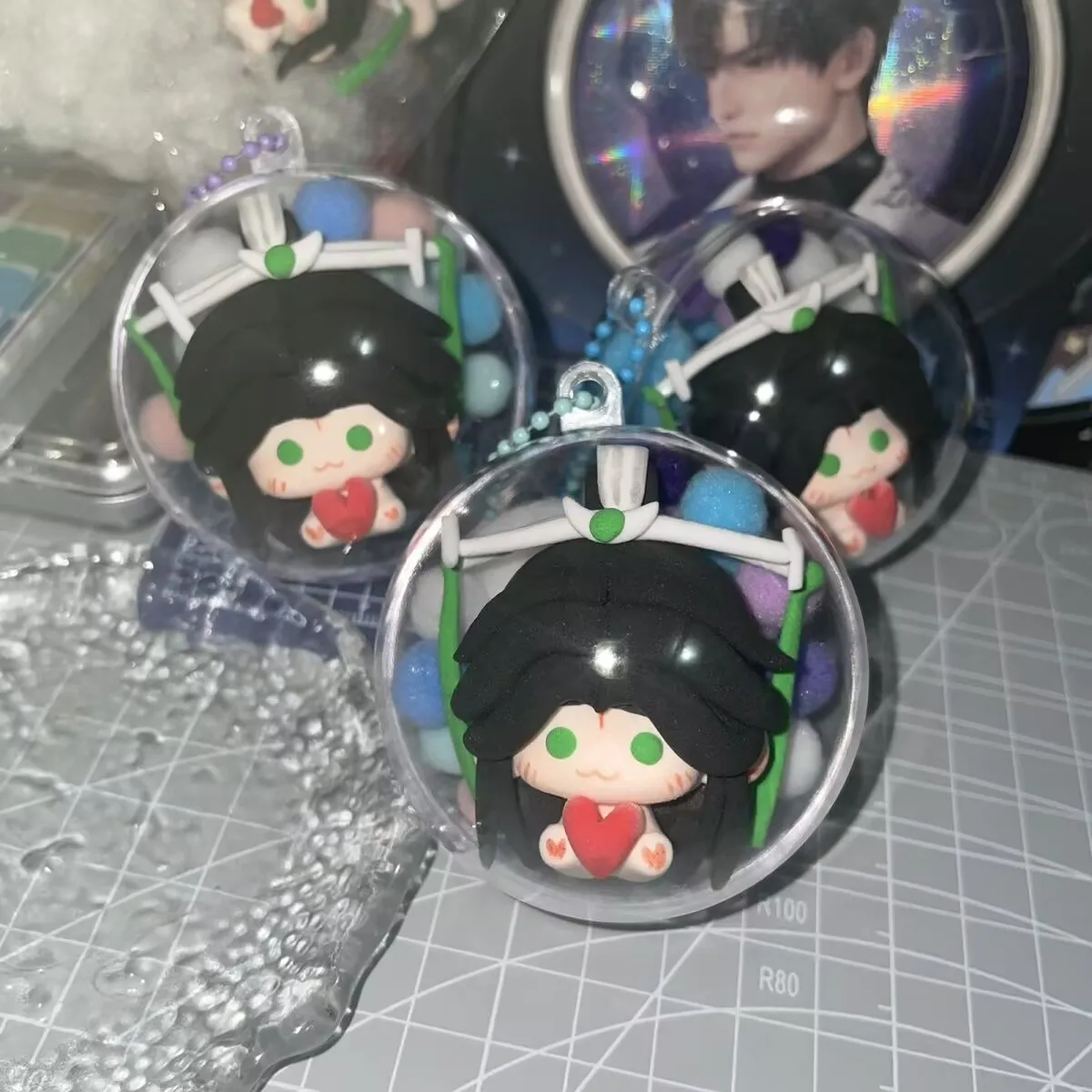 「スカムバッグと悪役のためのセルフレスキューシステム」「沈清秋」リトルビーンの置物は直接撮影可能 かわいい粘土人形オリジナル