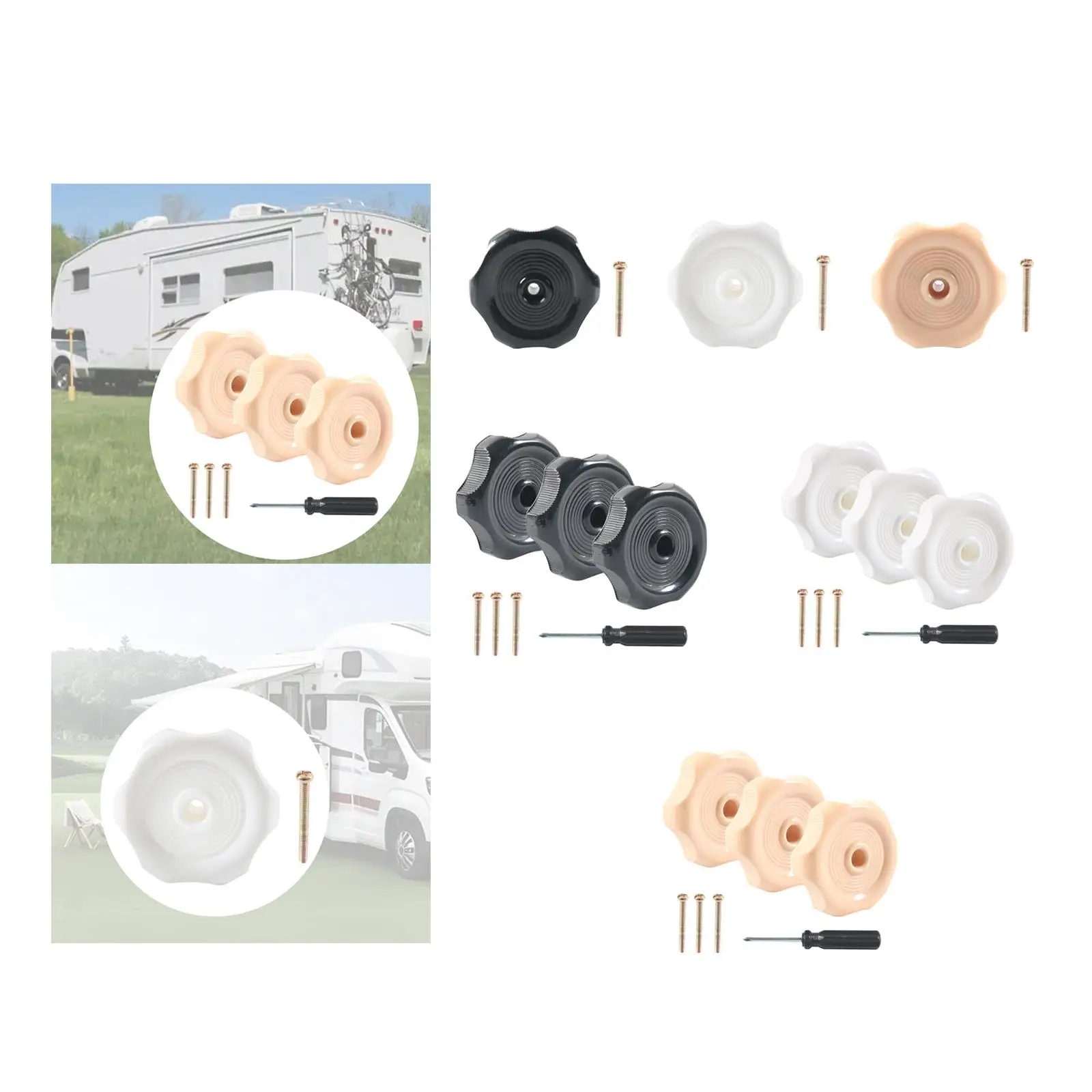 

Universal 1 Inch Shaft RV Window and Vent Knob Quick Install Handle for Camper Trailer Garage Use