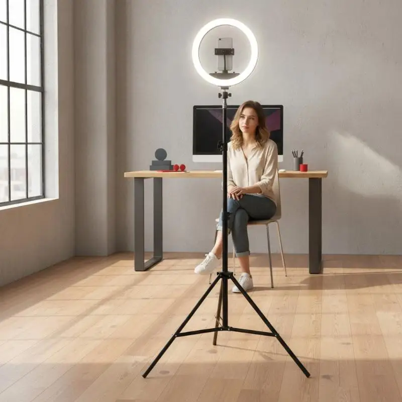1Pcs Foldable Portable Lighting Tripod Photographic Light Stand Phone Holder Camera Flash Mount Brackets Live Streaming Stand