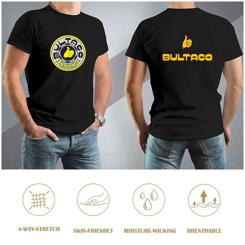 

Hot Sale Bultaco Cemoto Motorcycles Printing T-Shirts 2025 Fashion Men Summer Short Sleeve 100% Cotton Bultaco Man T-shirt
