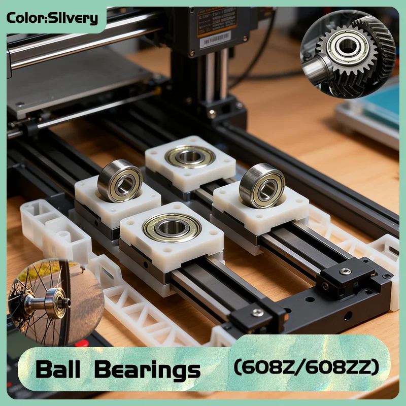 

Ball Bearings 608Z 608ZZ ABEC-7 Deep Groove 8x22x7mm Mini Ball Bearing Carbon Steel for Skateboard Scooter 3D Printer Parts