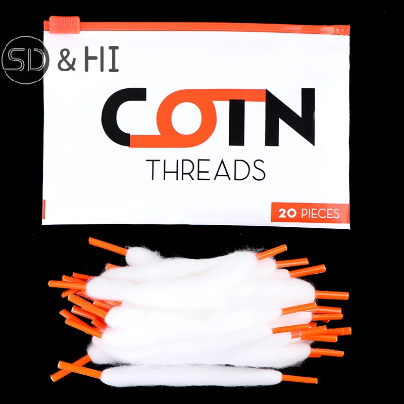 20pcs Prebuilt Wire Coil Threads Organic Vape Cotton Strips Shoelace for RTA RDA