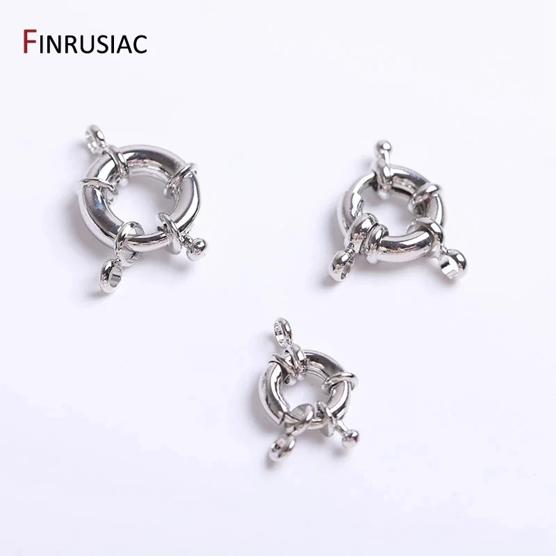 Trendy 18K Gold Plated Brass Metal Round Spring Clasps Steering Wheel Sailor Clasp For Jewelry Making Fittings Wholesale