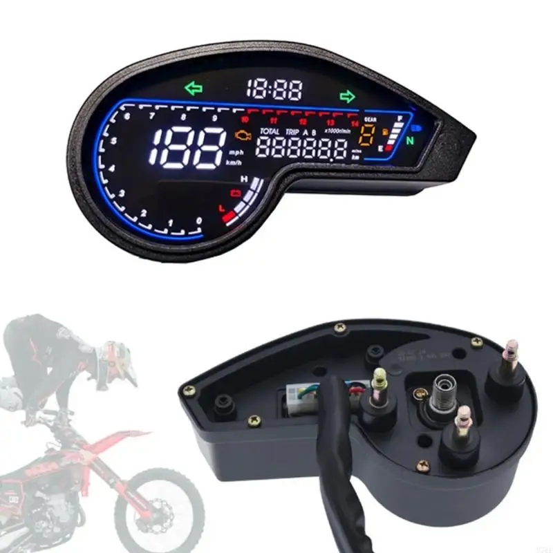 M76E Motorcycle Digital Speedometer With LCD Display 0-199Km/H Odometer 99999Km Suitable for XR150 XR125 NXR150 NXR125 MRX125