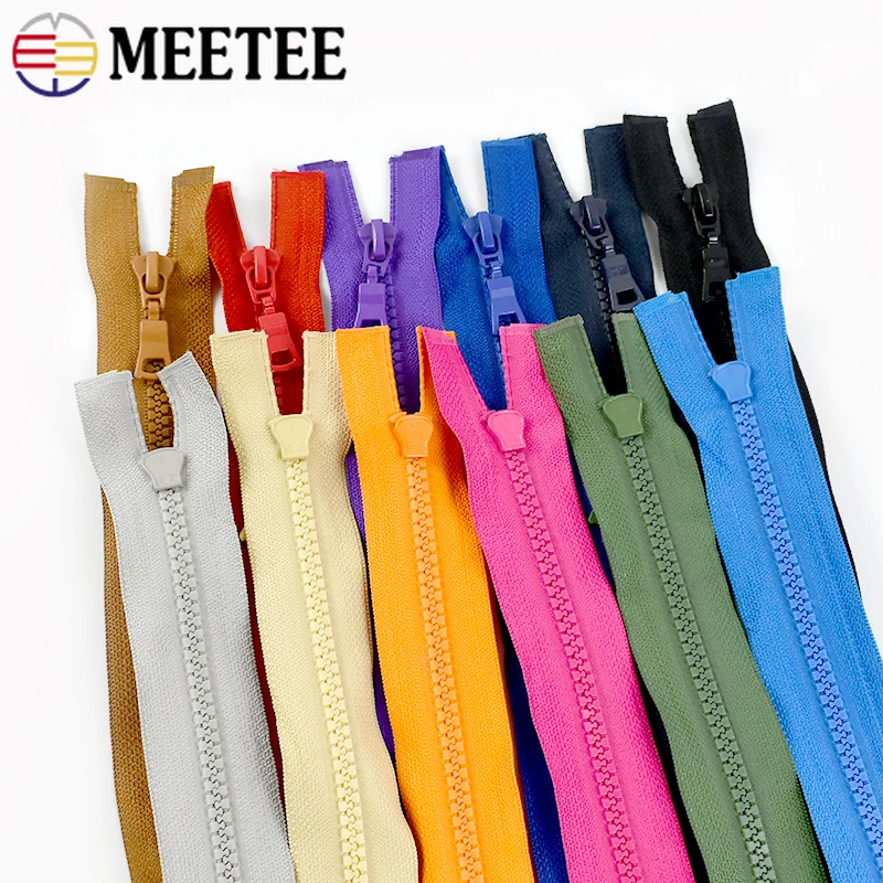 5Pcs 5# Resin Zippers for Sewing Open-end 30-90cm Zip Slider Down Jacket Garment Bags Zipper Repair Kit DIY Home Accessories