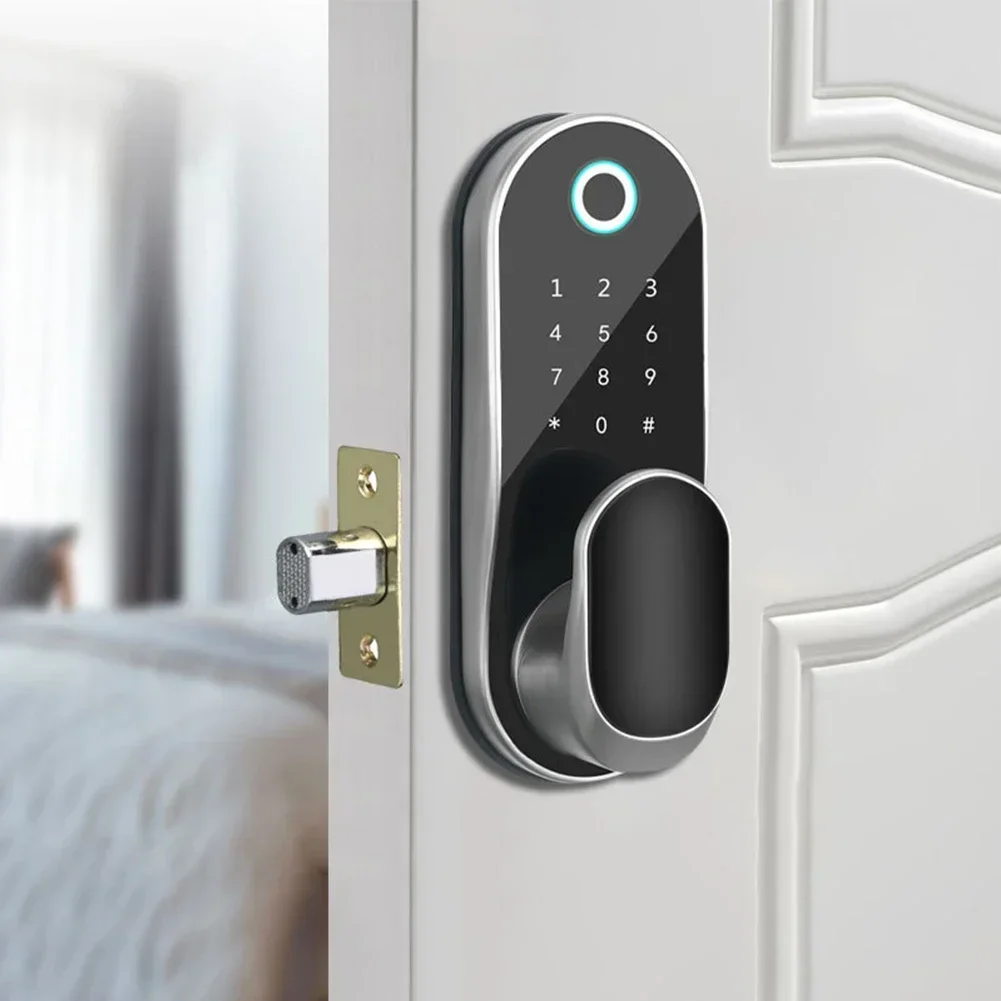 Advanced Electronic Door Knob with Keypad Convenient Magnetic Card Unlocking (Semiconductor Fingerprint Recognition)