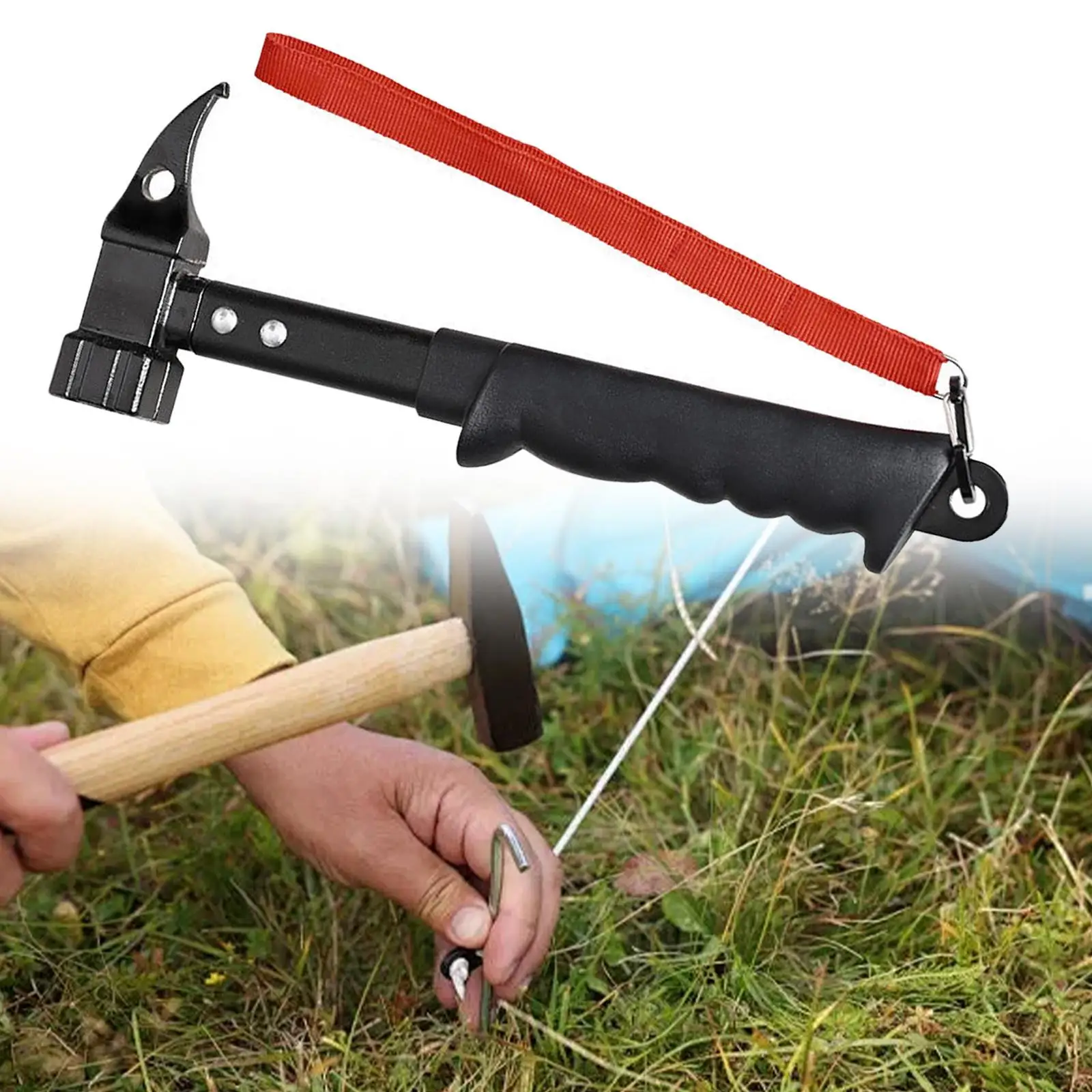 Camping Hammer Hiking Kit Heavy Duty Shockproof Tent Stake Remover Accessories for Outdoor Activities Backpacking Hiking