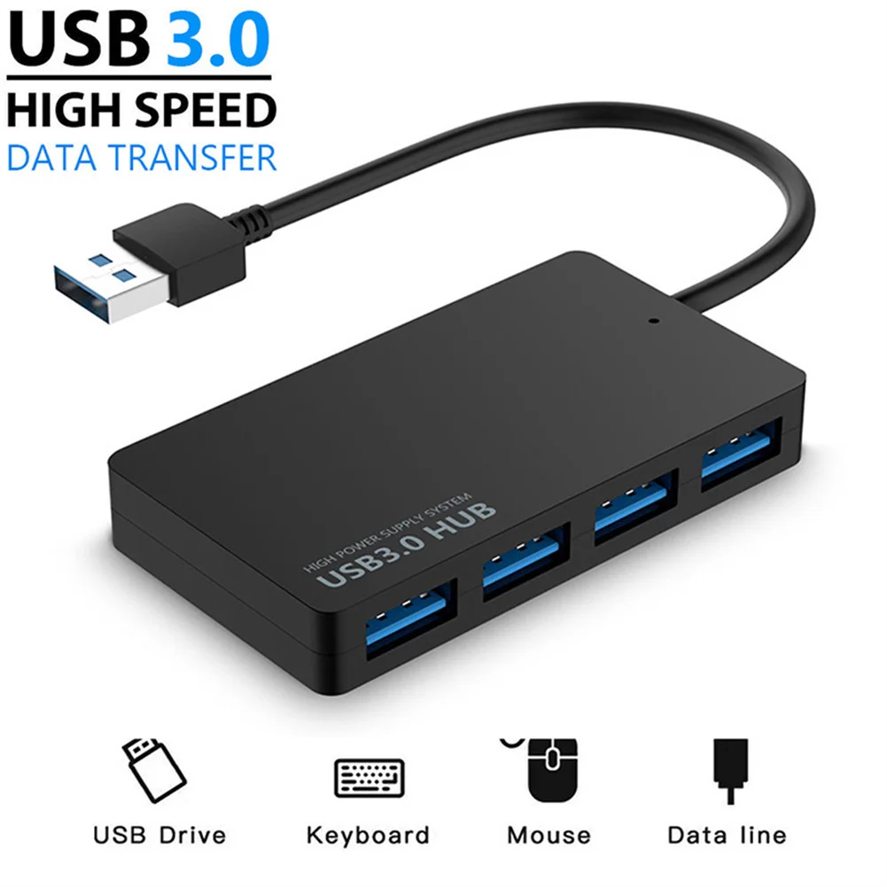 High-speed Usb 3.0 Hub Multi Usb Splitter 4-port Multiple Expander Adapter Computer Office For Laptop Pc Accessories