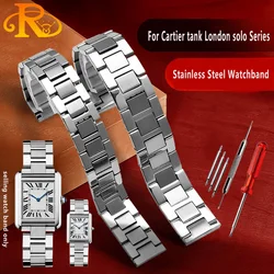 20mm Fine Stainless Steel High Quality Watchband for Tank Solo Santos Cartier Bracelets Men Women Solid Watch Strap Accessories