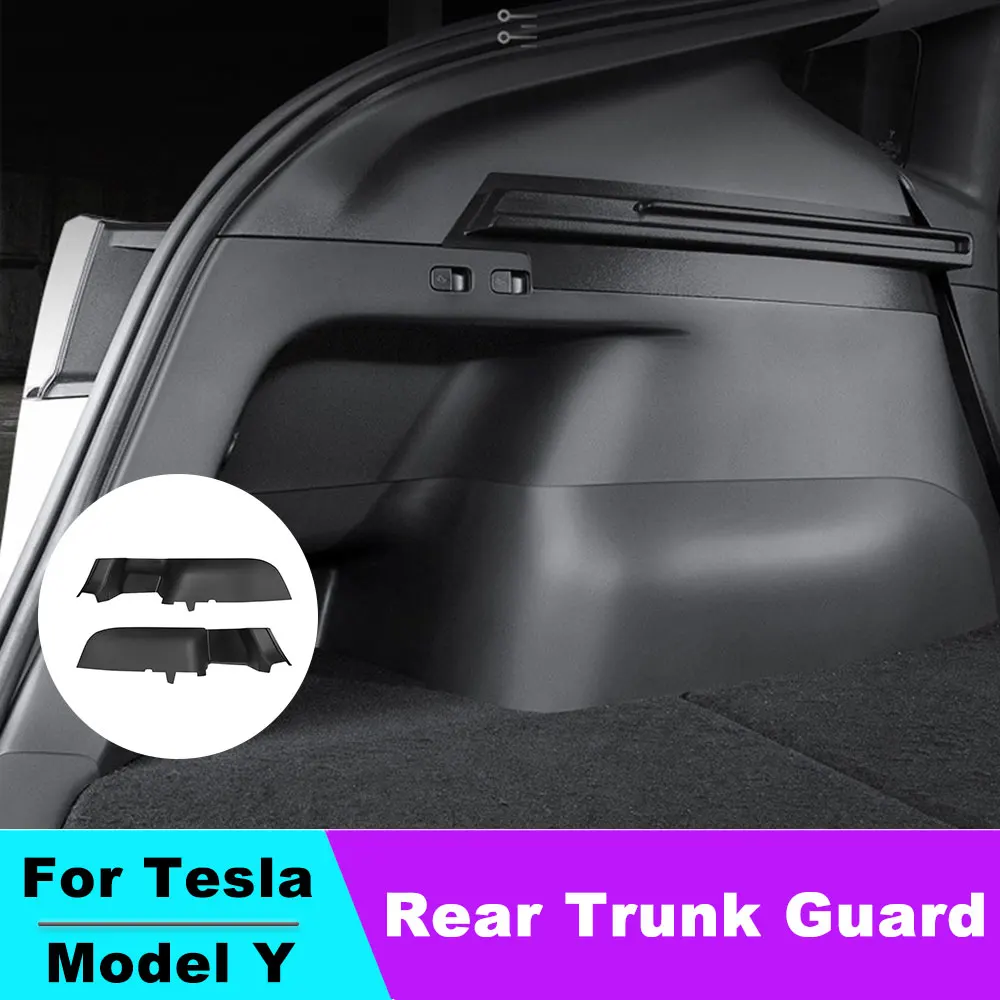 

For Tesla Model Y Rear Trunk Side Guards TPE Cover Fluff Surface Corner Protection Shell 5-Seater Rear Trunk Protector