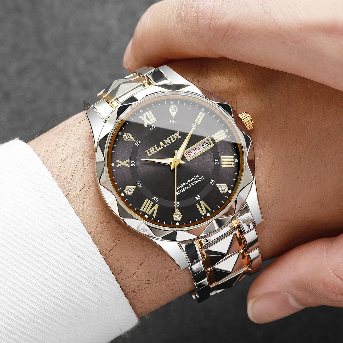 1PC ความประหลาดใจนาฬิกาลึกลับ Blind Box-ผู้ชายหรูหรานาฬิกาธุรกิจแฟชั่นสแตนเลสสตีลควอตซ์นาฬิการีโลจ(ไม่มีกล่อง)