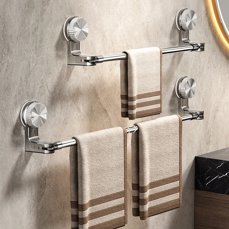 Suction Cup Retractable Towel Bar Suction Cup Rotatable Corner Towel Rack Shoe Rack No Punching Bathroom Storage Rack