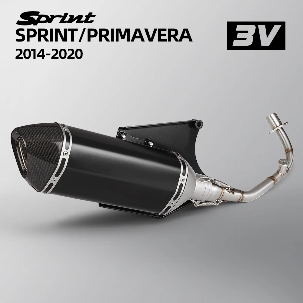 

For Vespa Sprint 150 sprint150 Primavera 3V 2014-2020 Motorcycle Exhaust Full System Modify Front Pipe Connect Carbon Muffler
