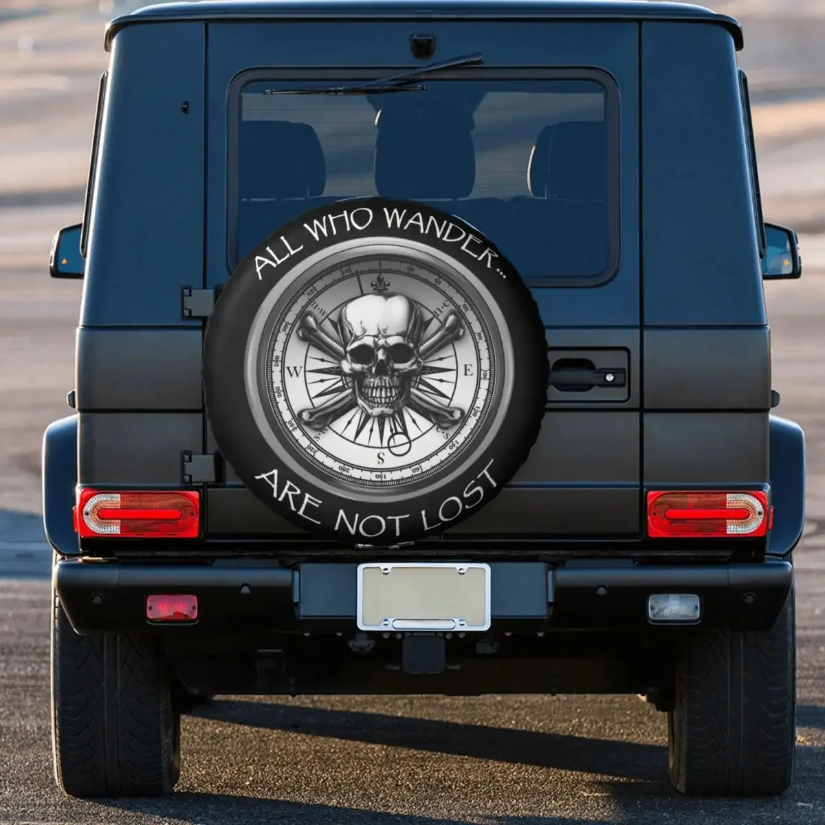 

Чехол для запасного колеса All Who Wander Are Not Lost 4WD Skull Skeleton для Jeep Toyota Mitsubishi 14 дюймов 15 дюймов 16 дюймов 17 дюймов