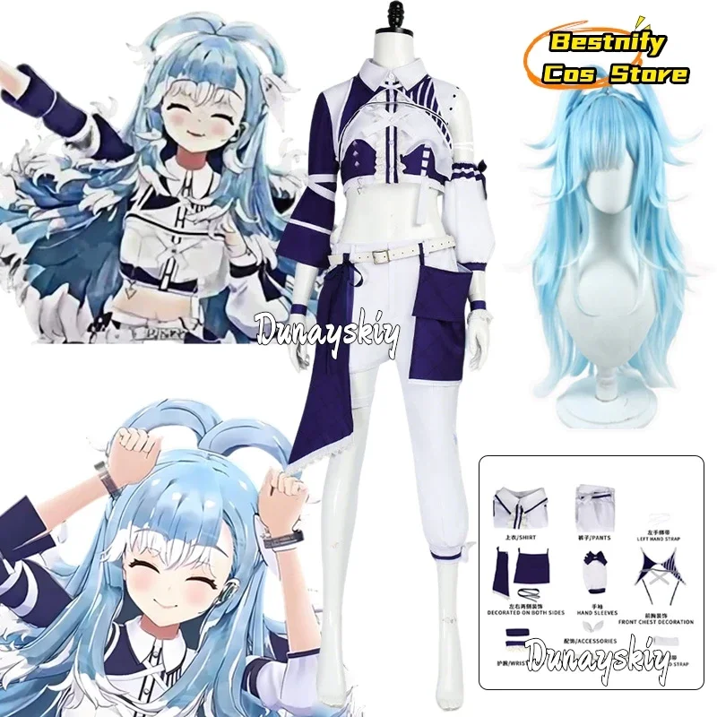 

CosplayKobo Kanaeru Cosplay Costume Punk Streetwear Sexy Crop Zipper Tops Women's Dresses Anime Kobo Kanaeru Role-play Wig Suits