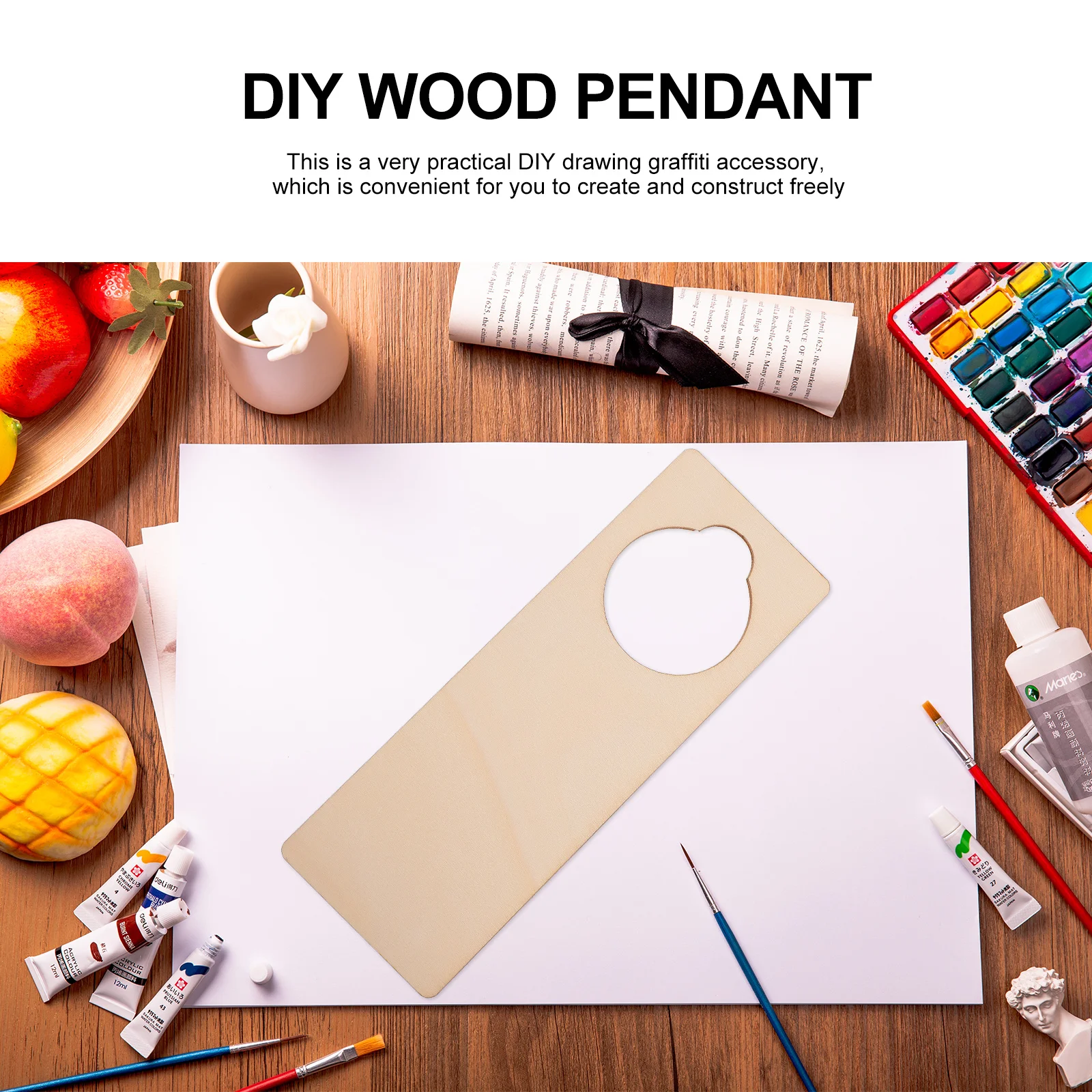 

10Pcs Door Hanging Sign Blank Wood Plaques DIY Painting Doorknob Wood Pendant Home Decoration Graffiti Wooden Plaques for Crafts